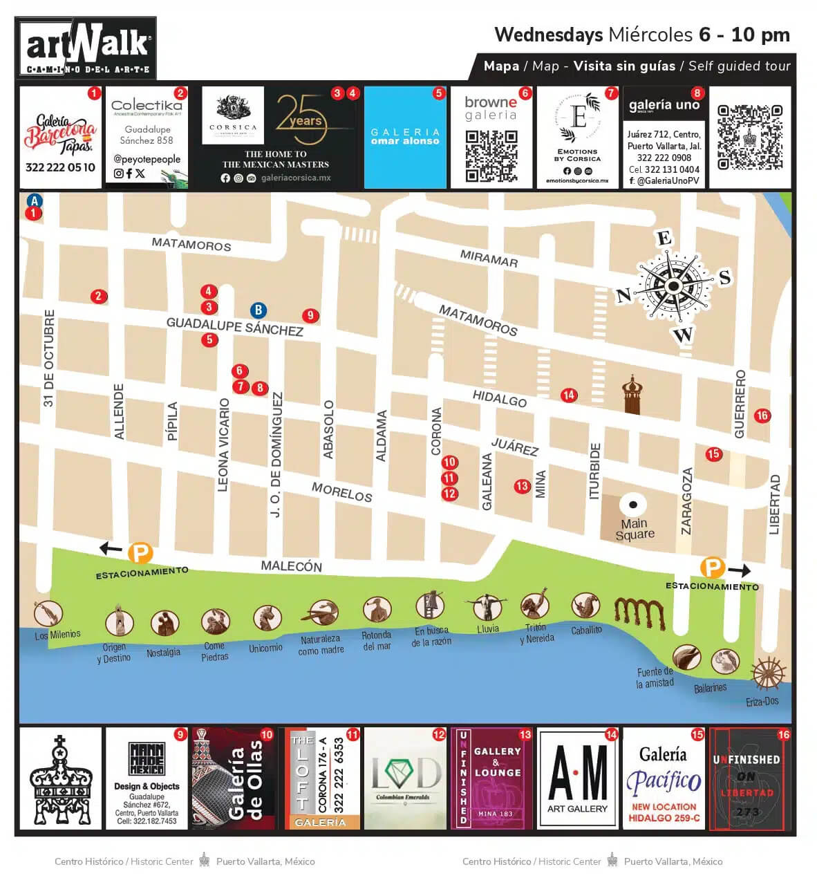 Official 2026 Puerto Vallarta Art Walk Map and Walking Guide