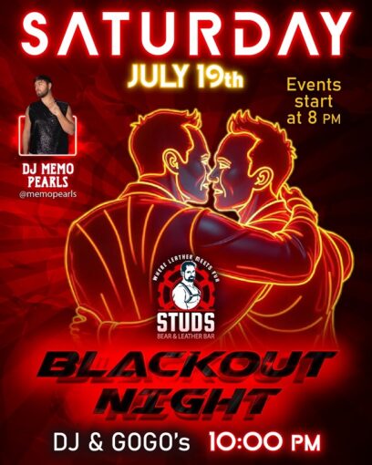 Saturday Blackout Night At Studs