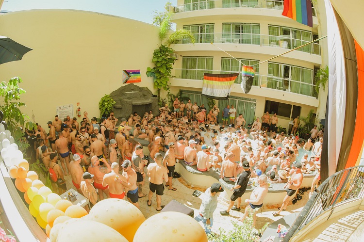 BeefDip Bear Week pool party at Blue Chairs Resort, Zona Romántica, Puerto Vallarta